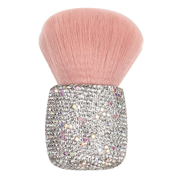 QIDITONG Retractable Mushroom Head Makeup Brush Pink Travel Face Brush Rhinestone Nail Dust Brush Cosmetic Brush Portable Powder Brush Fluffy Foundation Brush For Cosmetic Buffing Powder
