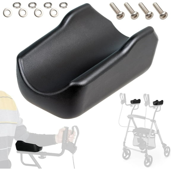 YOSADIER Upright Walker Armrest Pad, Soft PU Cushion, Enhanced Stability and Comfort, Black