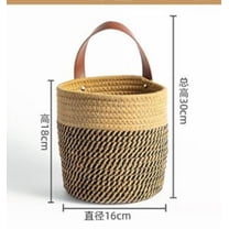 QIDITONG Small Cotton Rope Wall Hanging Basket with Handle Woven Storage Bin for Plants Toys Organizer for Bedroom Bathroom Shelves
