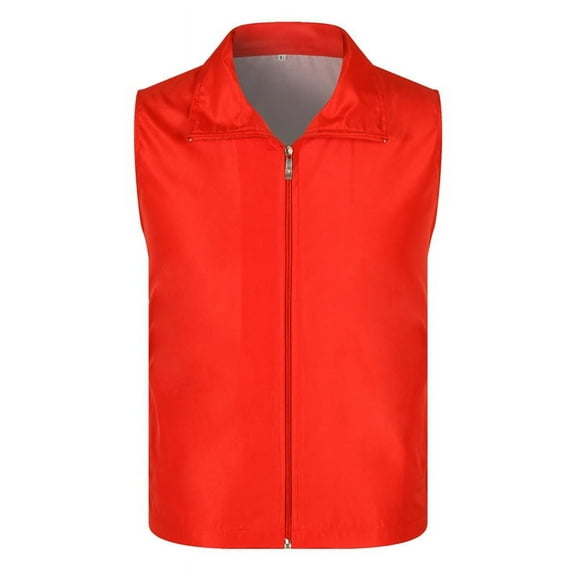 QIDITONG Volunteer Vest Waiter Bartender Work Uniform Supermarket Clerk Workwear Volunteers Event Vest Unisex Waistcoat Red Size L