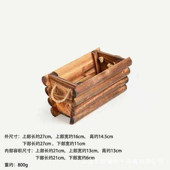QIDITONG Wood Rectangle Planter Box Flower Pot Wooden Decorative Rustic Wooden Box Indoor Decorative Box For Centerpieces Wedding Decor