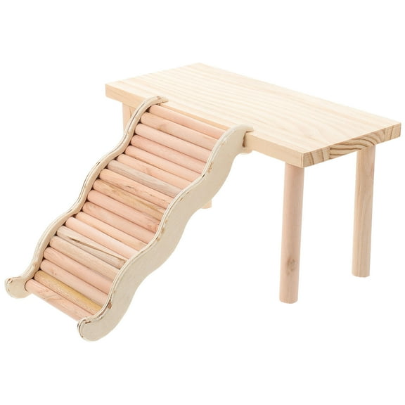 QIDITONG Wooden Hamster Cage Accessories Platform Ladder For Small Animals Guinea Pigs Rats Small Animal Standing Platform For Climbing Playing