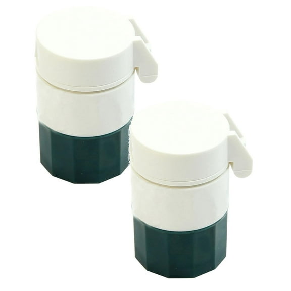 CAHQHLI 2 Pcs 3-in-1 Pill Crusher and Pill Cutter with Storage Compartment for Tablets, Pill Grinder Fine Powder, Pill Cutter Splitter for Small or Large Pills