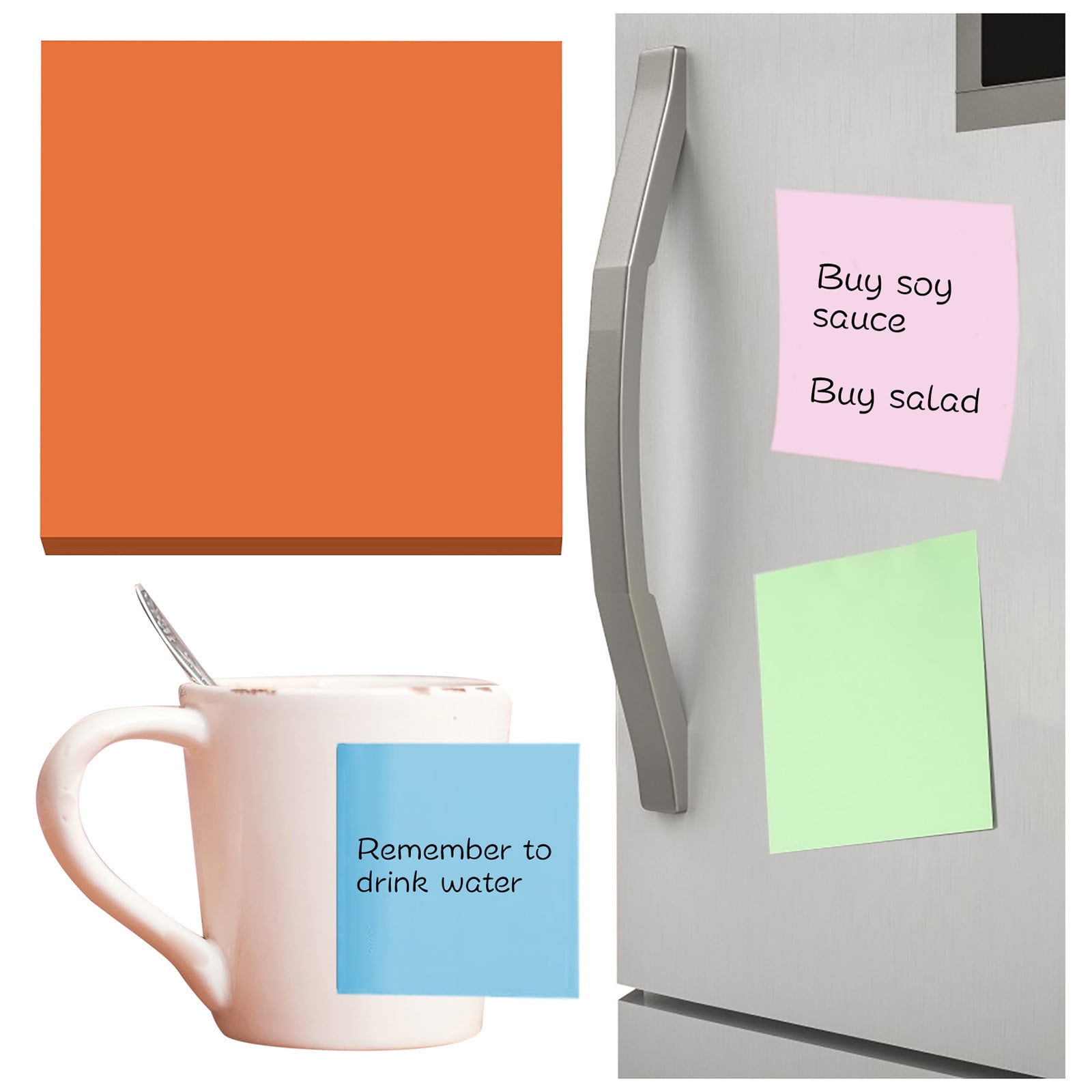 QIEZHON 3*3 Feet Tearable And Super Sticky Notes,Bright Colors 100