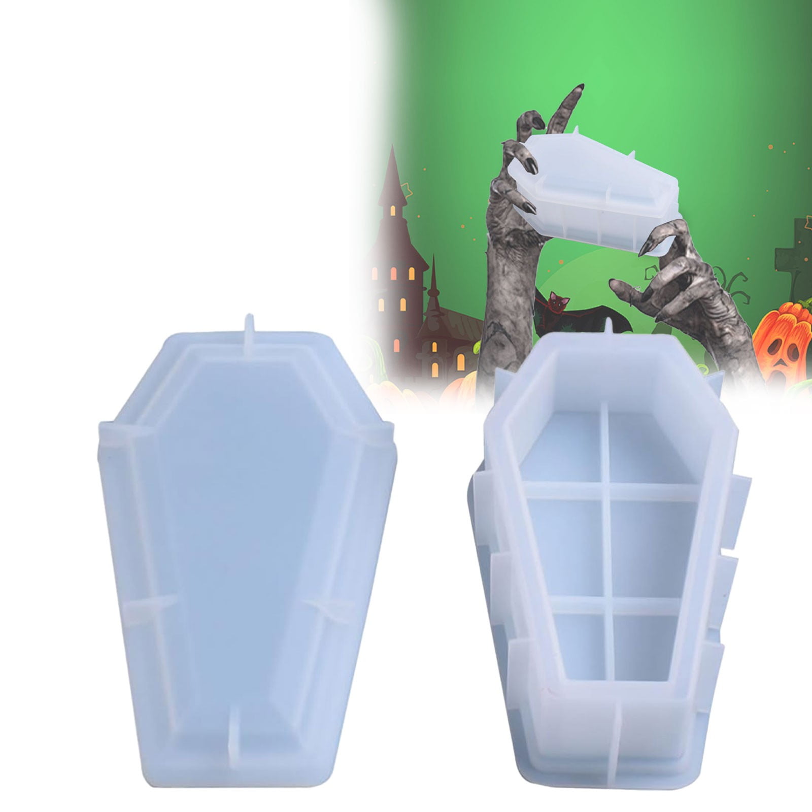 QIEZHON Coffin Caking Dish Silicone Coffin Shaped Baking Pan DIY Coffin