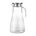 QIEZHON Glass Bottle Pitcher Glass Pitcher With Handle And Lid 61.5 Oz