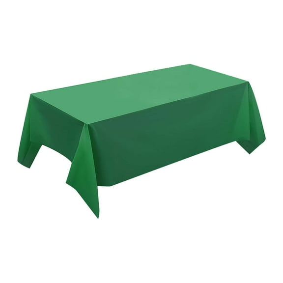 QIEZHON Green Plastic Table Cloth Rectangle Disposable Wipe Clean Reusable Birthday Party Table Cloth 54 X 108 in Table Cloth