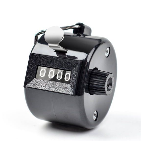 Metal Handheld Tally Counter 4-Digit Number Count Clicker Counter,Hand Mechanical Counters Clickers Pitch Counter for Coaching,Knitting,People,Lap,Fishing,Golf and Row Black