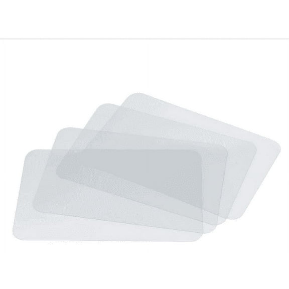 QIEZHON Placemats Set of 4,Silicone Placemats,Table Mats,Non-Slip,Easy to Clean,Heat Resistant,Flexible,17.7X11.8Inches,Transparent