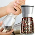 QIEZHON Stainless Steel Black Pepper Grinder Manual Steel Movement