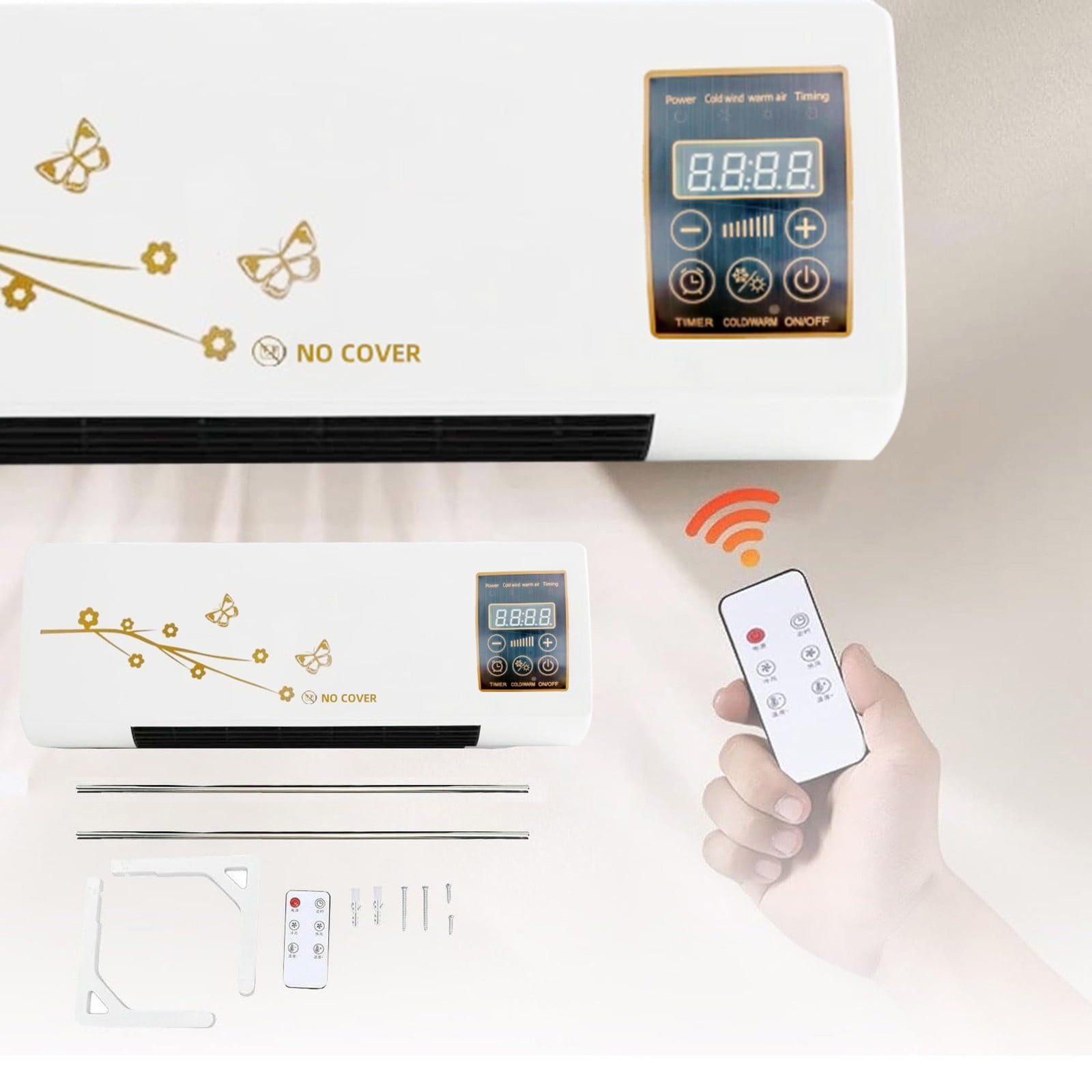 QIEZHON Two In One Wall Mounted Mobile Air Electric Fan Fully Installed