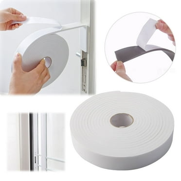 QIEZHONWeather Stripping for Door,16.5Feet Insulation Weatherproof Doors And Windows Soundproofing Seal Strip,Collision Avoidance Rubber Self-Adhesive Weatherstrip White