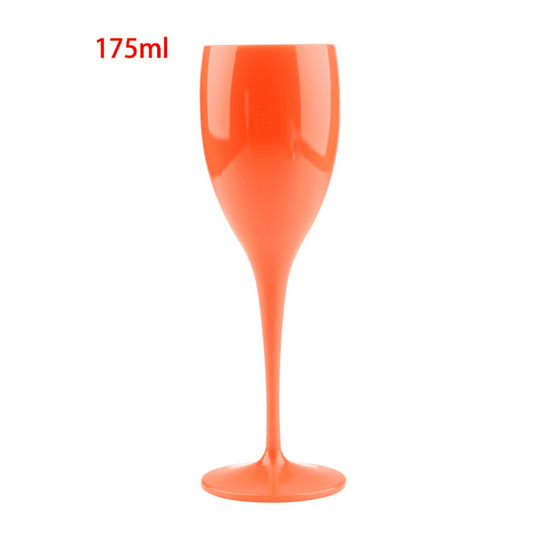QIFEI 1 Pc Plastic Orange Wine Glasses, Champagne Flutes Disposable for  Valentine's Day,Plastic Champagne Flutes, Valentine's day Supplies