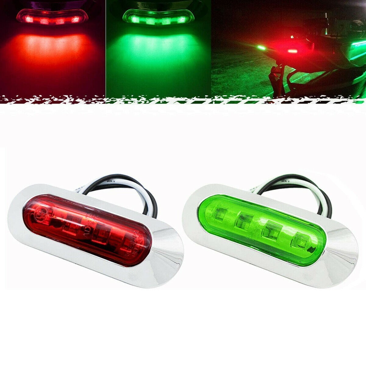 Boat Bow Navigation Lights Marine Green And Red LED Navigation - Foto 8