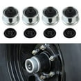 thumbnail interactive-video image 1 of 4-Pack Black Trailer Wheel Hub Cover Caps – 4.25” Open End, For Grease Fittings – Brickyard B9005C 1 of 5