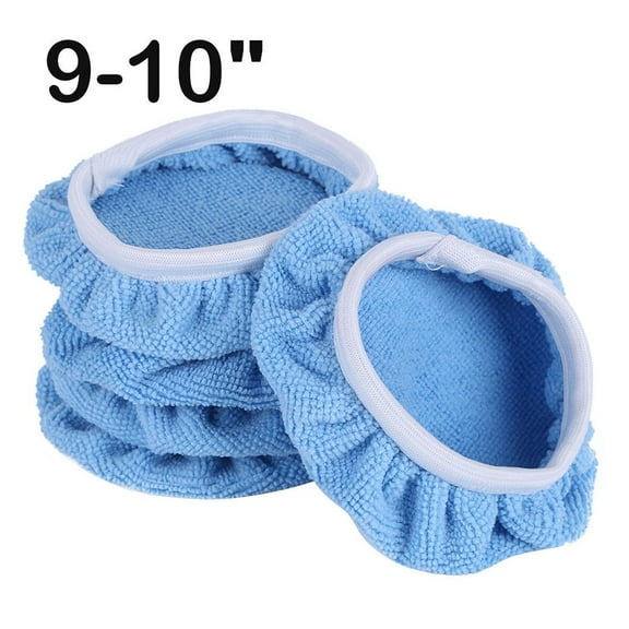 5pcs Auto Microfiber Bonnet Polisher Soft Wool Wax Wash Buffer Cover Car Cover Polishing Pad Cover Car Accessories