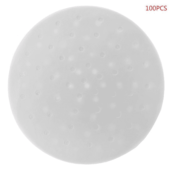 QIFEI Air Fryer Perforated Paper, Set of 100, 6 inch Air Fryer Liner/Bamboo Steamer Paper/Perforated Paper for Air Fryer, Steaming Basket and More