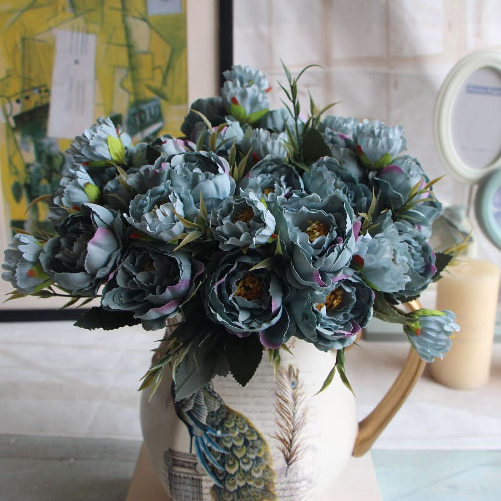 Peony, Hydrangea & Daisy Silk Flower Arrangement