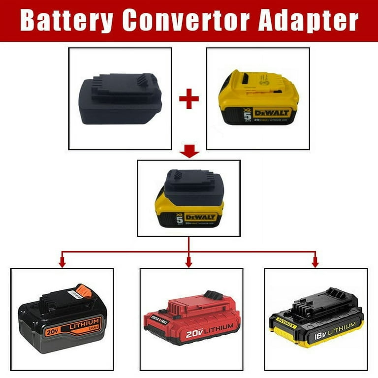 Adapter For Dewalt 20V Battery Convert to for Black+Decker 20V Li-Ion Tools