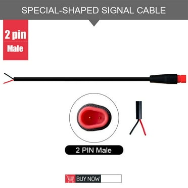 QIFEI Ebike Shaped Connector Waterproof Connector Signal line 2 Pin Male Cable