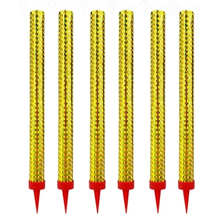 QIFEI Eco Friendly Smokeless Gold Sparkler Birthday Candles, 6 Count