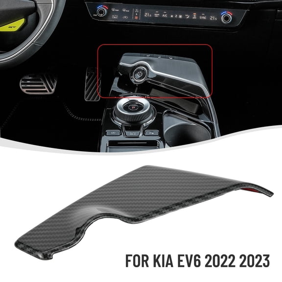 QIFEI For Kia EV6 2022 2023 LHD Carbon Fiber Look Center Console Frame Panel Cover