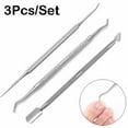 thumbnail image 1 of Ingrown Toenail Pedicure Tool Kit 3Pcs Nail Manicure Kit Stainless Steel Nail Care Treatment Silver, 1 of 11