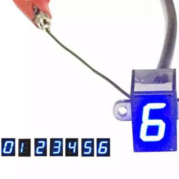 QIFEI LED Blue Motorcycle Gear Indicator 0-6 Speed Shift Clutch Lever Gauge