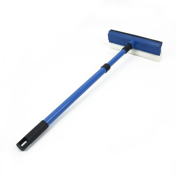 QIFEI Multi-Use Window Squeegee, 2 in 1 Squeegee Window Cleaner with Long Extension Pole, Sponge Car Window Squeegee with 50cm Long Handle for Gas Station, Glass,Shower,Outdoor High Window Cleaning