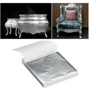 QIFULL 100 Sheets Silver Metallic Leaf For Manicure Crafts Decoration Silver Copper Designs