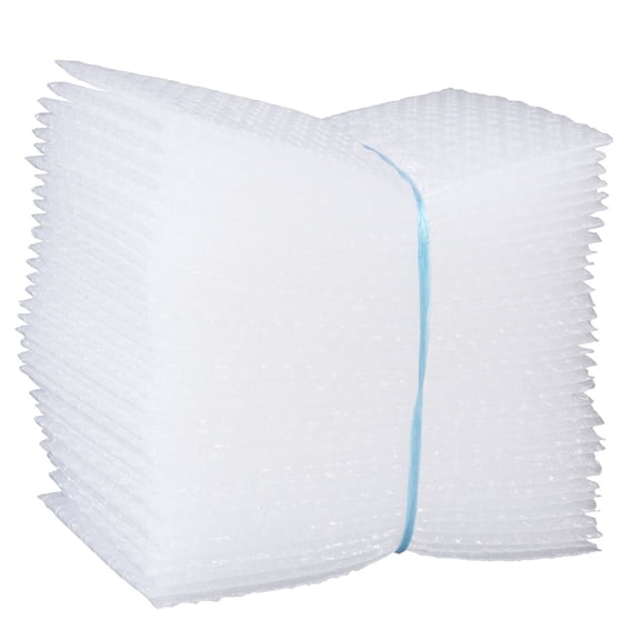 QIFULL 100Pcs White Double Film Bubble Packing Bags Transparent Shockproof Envelope for Fragile Item Protection