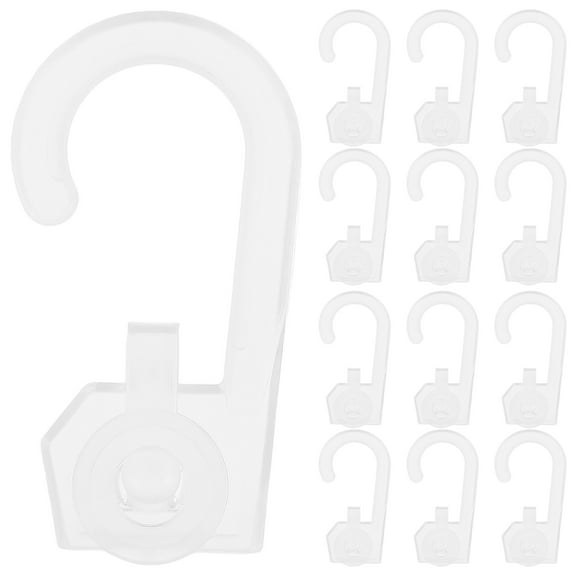 QIFULL 100Pcs Multipurpose Transparent Plastic Hooks for Hanging Bags Clothes and Socks
