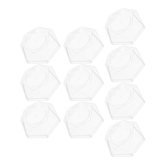 QIFULL 10Pcs Clear Acrylic Sphere Stand for Mineral Specimens with Stable Hexagon Base for Display