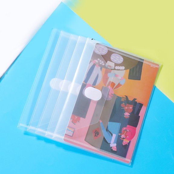 QIFULL 10Pcs Clear Plastic Filing Envelopes with Closure for Organizing Papers and Receipts