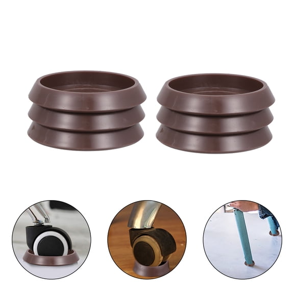 QIFULL 10Pcs Easy Install Coffee Furniture Stopper Caster Cups for Home Floors