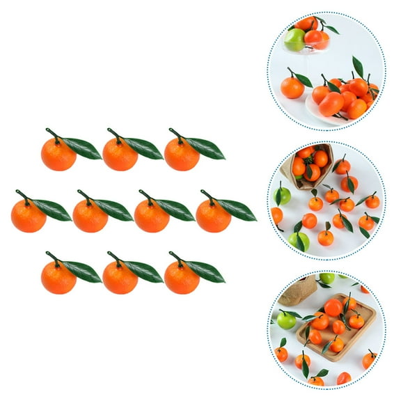 QIFULL 10pcs Orange Ornaments Faux Fruit Decor Realistic for Game and Film Props