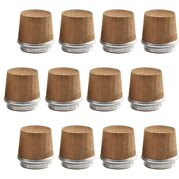QIFULL 12Pcs Wooden Bottle Stopper Set Coffee Color Ideal Replacement for Vacuum Bottles