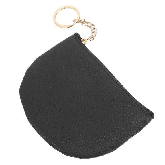 QIFULL 1Pack Small Wallet Women Black Cowhide for Storing Coins Traveling