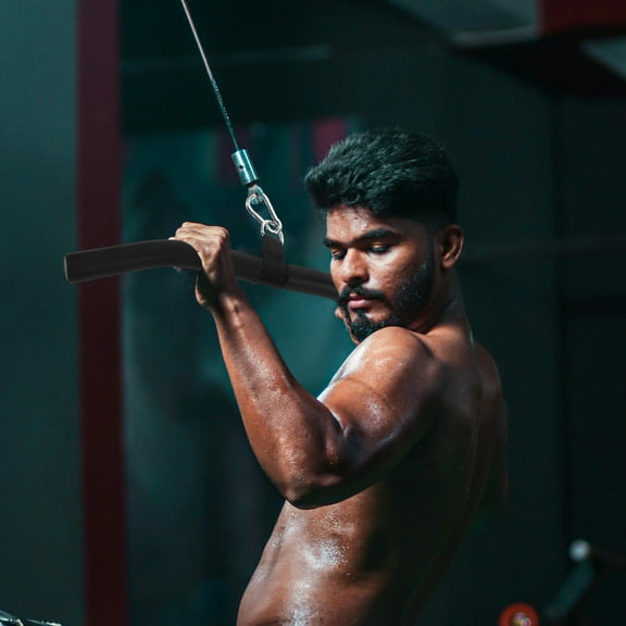 QIFULL 1Pack Lat Pulldown Attachment Bar Pull Up Grips for Men Weight Lifting Accessories