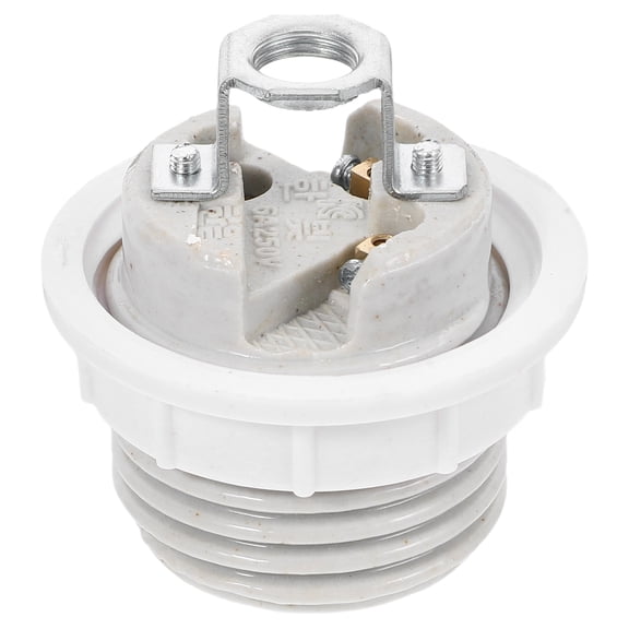 QIFULL Porcelain Ceramic Rotary Socket E27 White 1Pack Socket Interface for Commercial Users