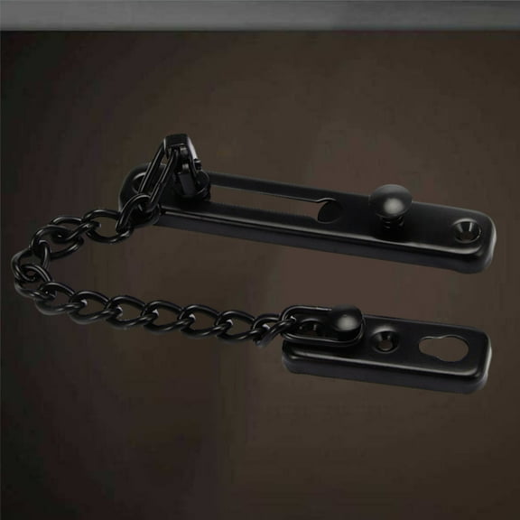 QIFULL Door Extruded Chain Black Latch Lock Secures Door with Safety Buckle for Controlled Access