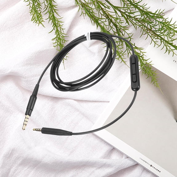 QIFULL Tpe Headphone Extension Cable Black with Fine Workmanship for Stereo Earphone Use and Mic Support