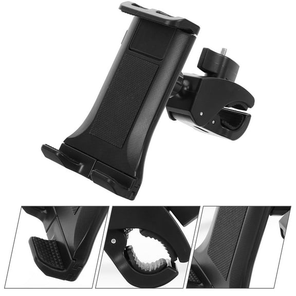 QIFULL Treadmill Phone Mount Attachment in Black Fits Various Phone Sizes for Convenient Viewing