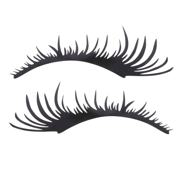 QIFULL Truck Eyelashes for Headlights Car Headlight Sticker Eyebrow Shape Black PET 2 Pairs