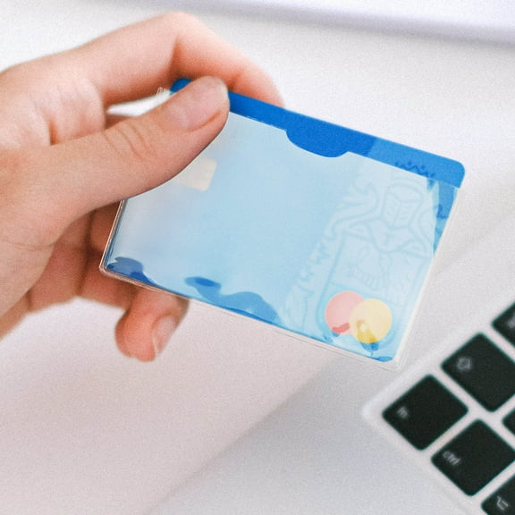 QIFULL 20Pcs Clear Plastic Card Sleeves Flexible Credit Card Protector Holder for Social Security and Id