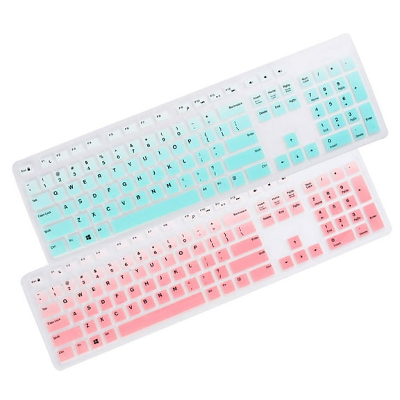 QIFULL 2PCS Keyboard Cover Compatible Silicone Gradient Mint for Daily Use