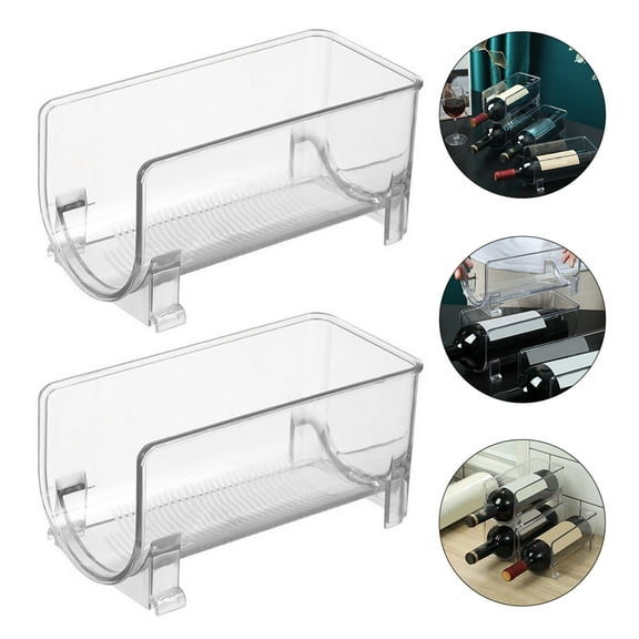 QIFULL 2Pcs Transparent Pet Drawer Storage Organizer for Wine Lovers on Countertop