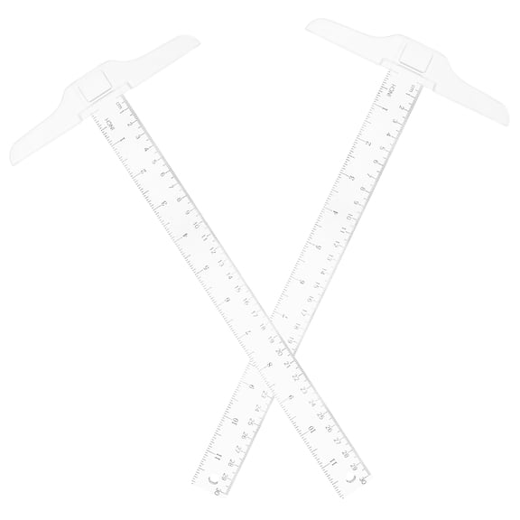 QIFULL 2Pcs Transparent Double Side Scale Measuring Ruler for Home Office Drafting and Woodworking