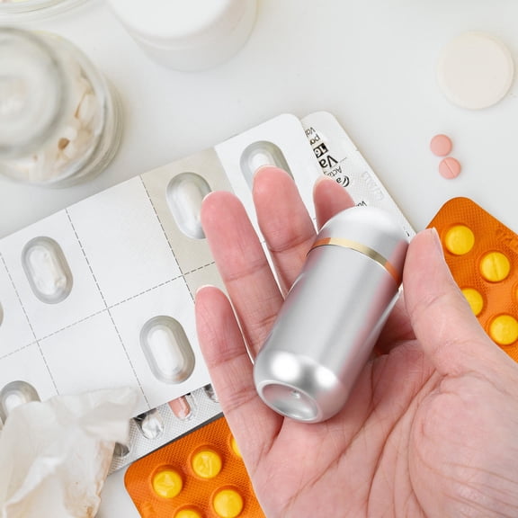 QIFULL 2Pcs Travel Pill Bottle Small Plastic Organizer for Capsules Powder with Sealing Cap