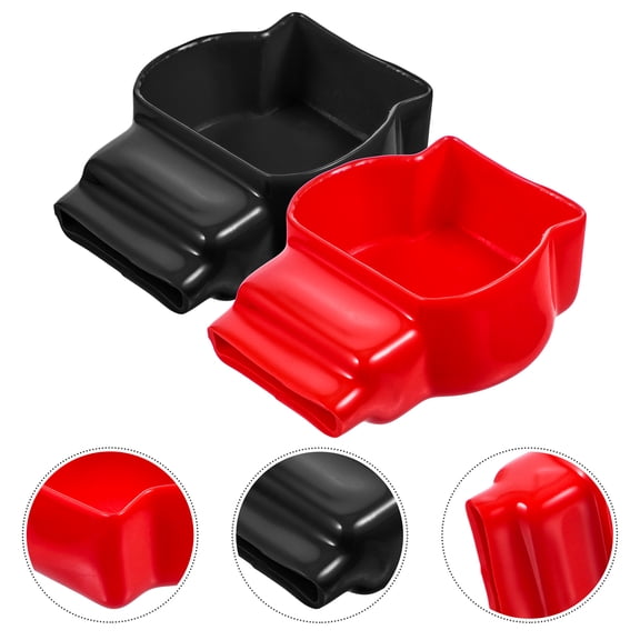 QIFULL 2Pcs Battery Terminal Protector Kit Assorted Color Soft Flame Retardant PVC Covers for Auto Marine and Rv